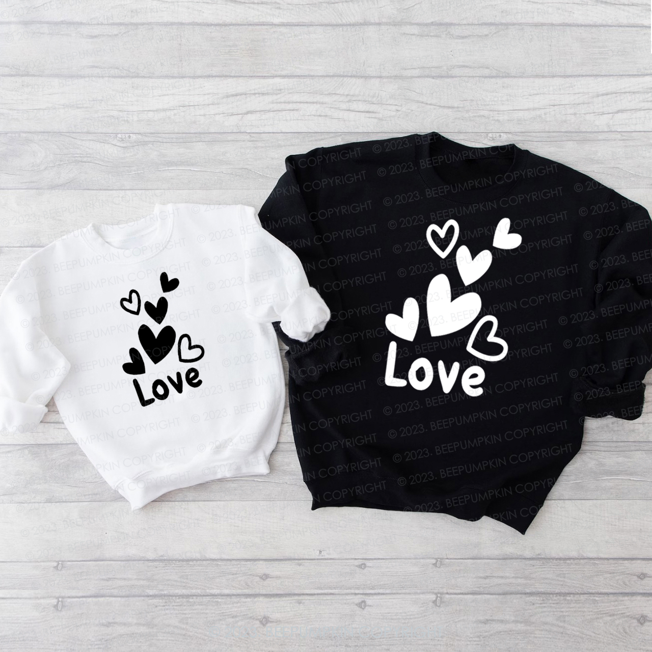 Floating Hearts Matching Valentine��s Sweatshirt