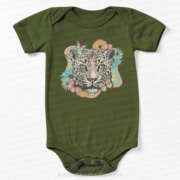 Wild Flower Animal Leopard Bodysuit For Baby