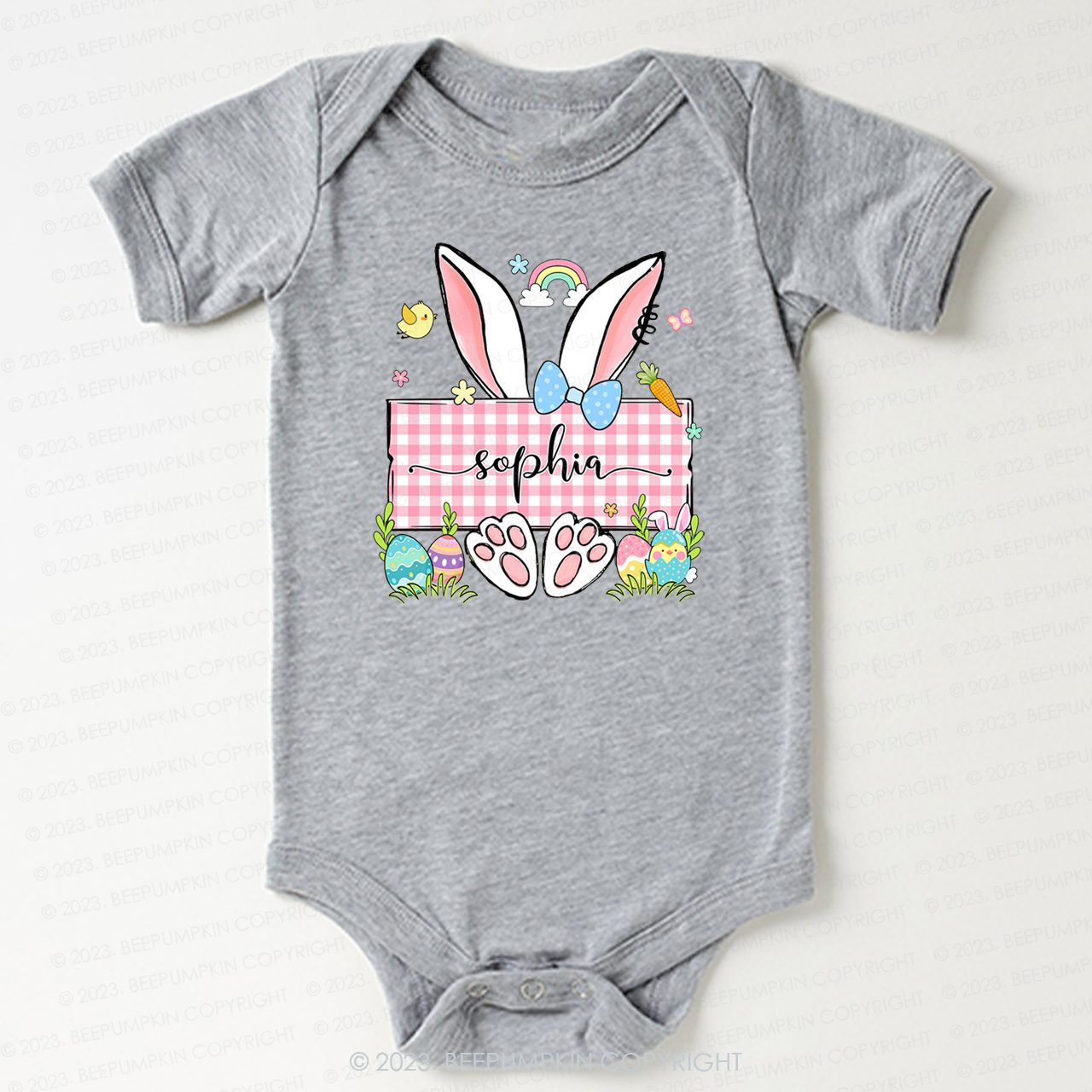 Personalized Name Easter Bunny Bodysuit For Baby
