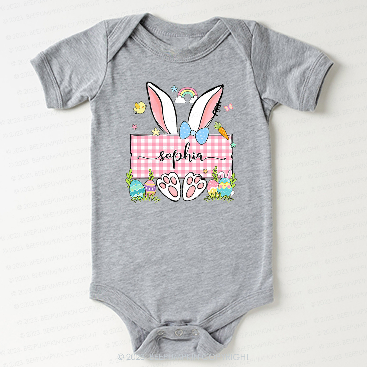 Personalized Name Easter Bunny Bodysuit For Baby