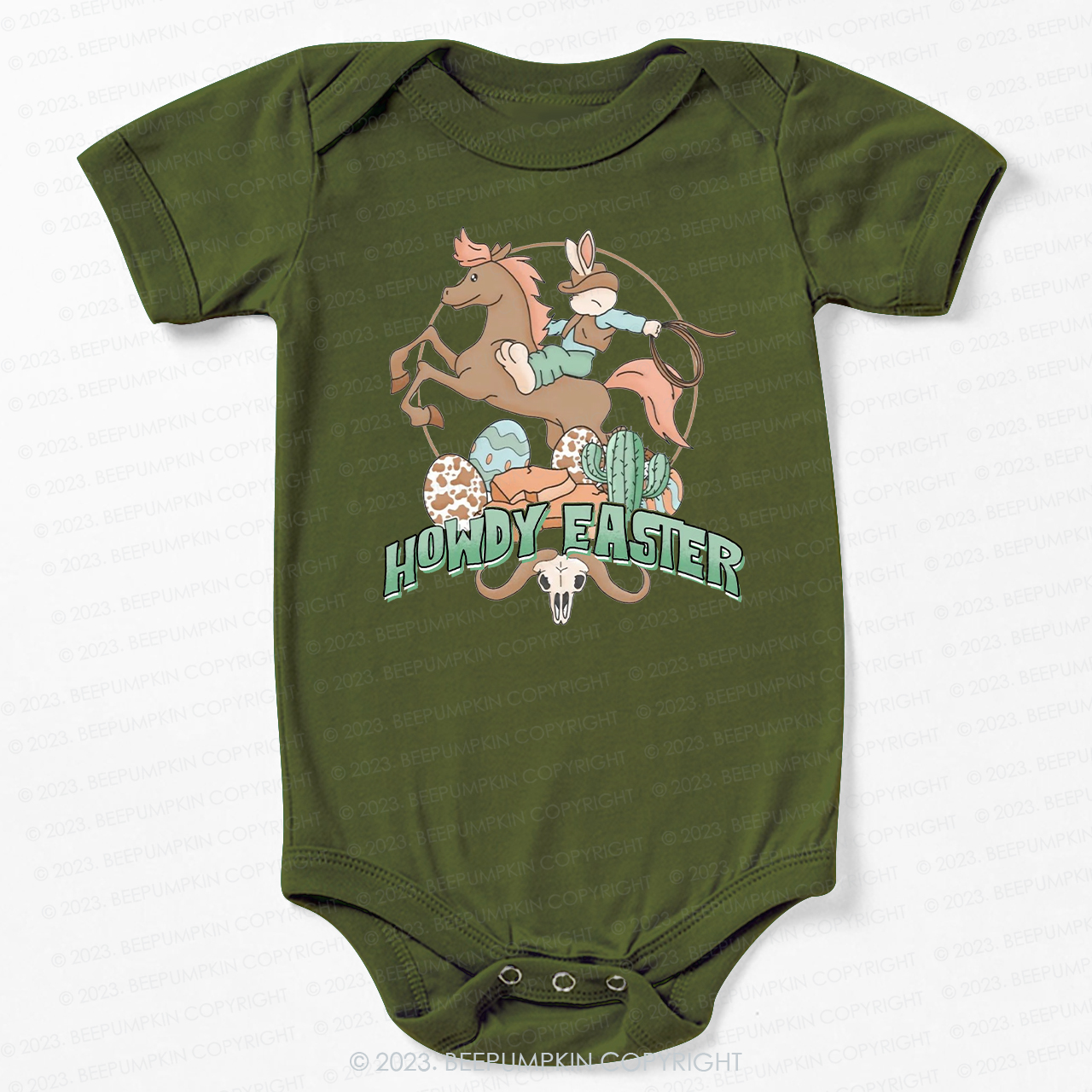 Howdy Easter Natural Bodysuit For Baby
