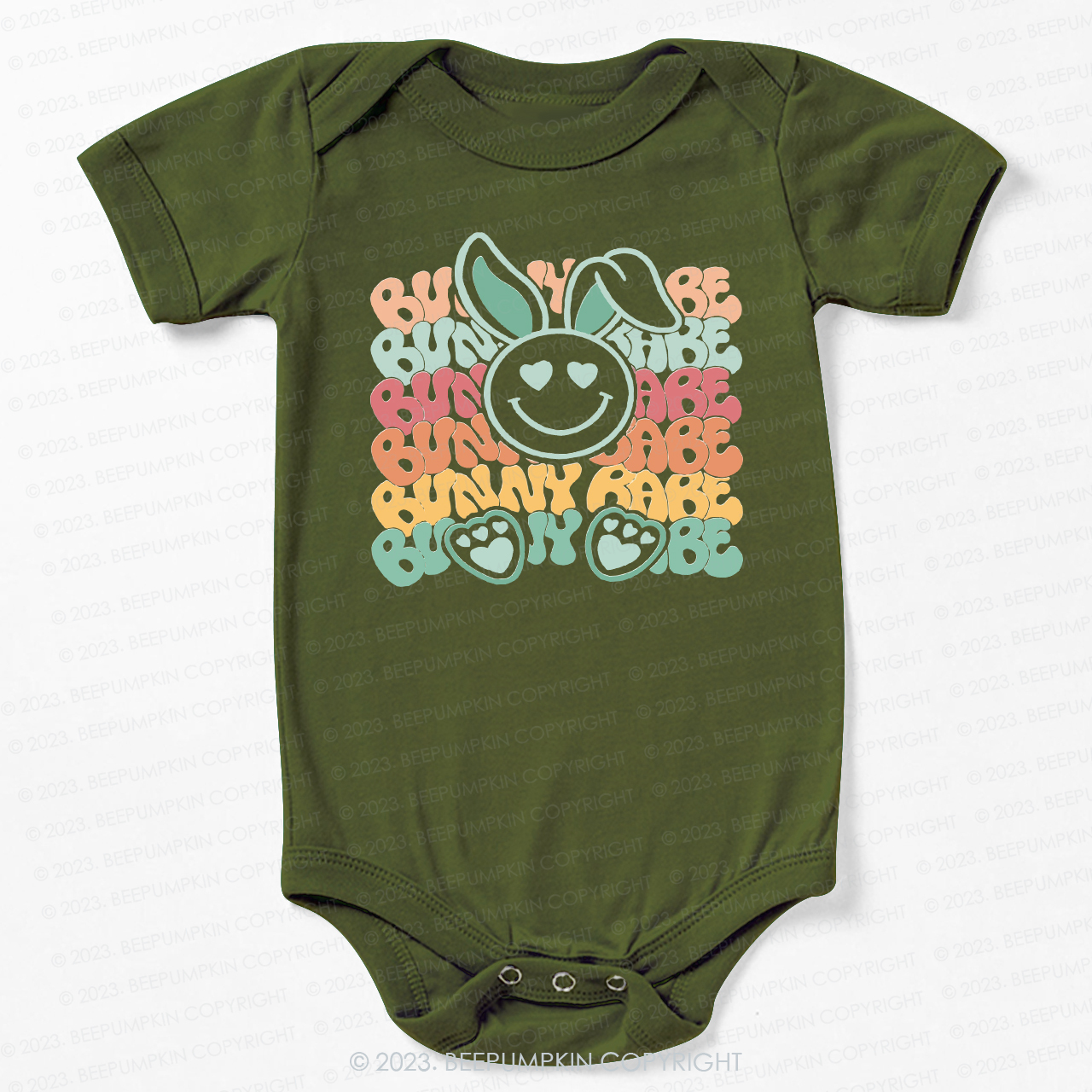 Cute Retro Graphic Bunny Babe Bodysuit For Baby