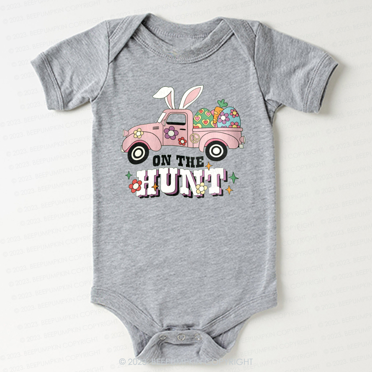 On The Hunt Easter Bunny And Car Bodysuit For Baby