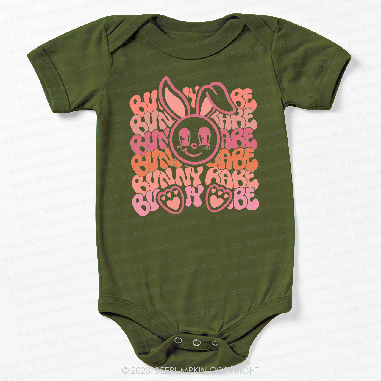 Big Eyes Bunny Babe Easter Bodysuit For Baby