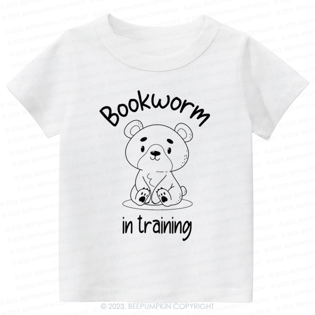 Bookworm In Training Bear Kids Shirt
