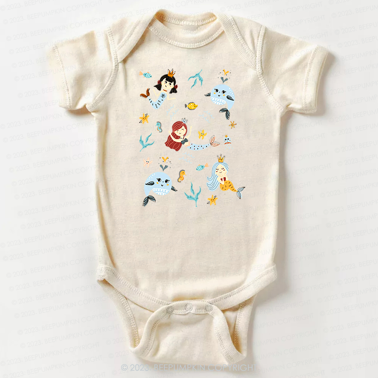 Cute Mermaid  Girl Beach Bodysuit For Baby