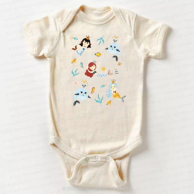 Cute Mermaid  Girl Beach Bodysuit For Baby