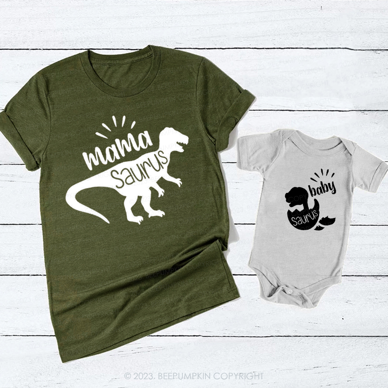 Mommy and Me Dinosaur T-Shirts For Mom&Me