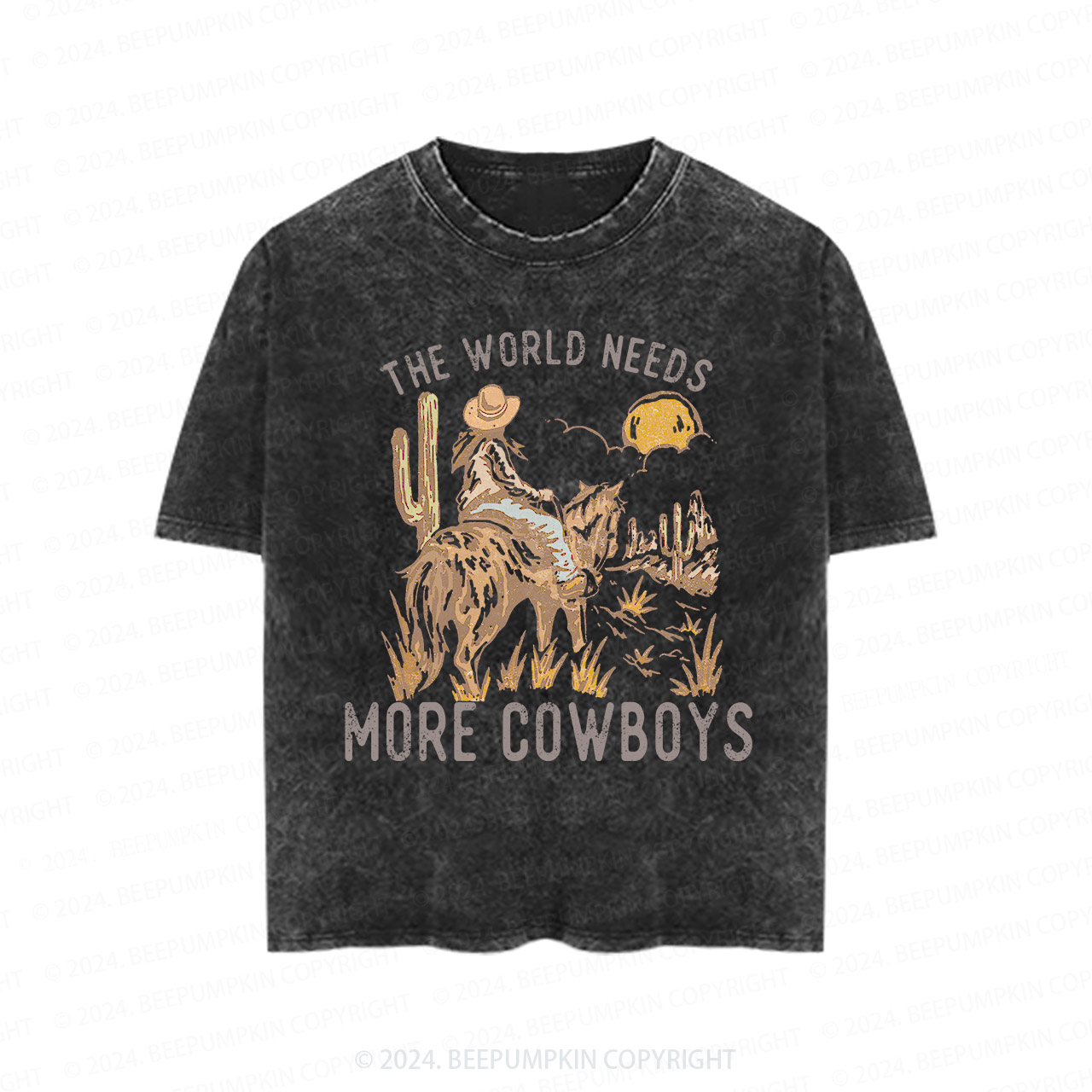 The World Needs More Cowboys Toddler&Kids Washed Tees
