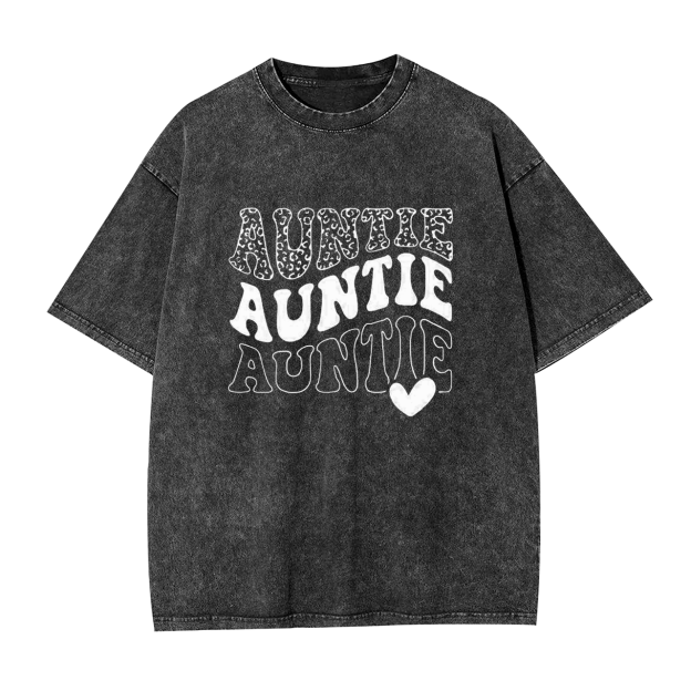  Cool Auntie leopard Aunt Washed Tees