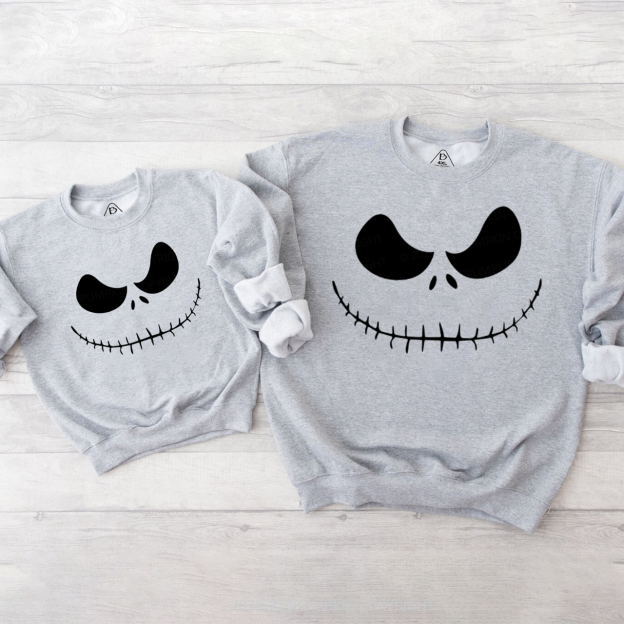 Pumpkin Face Halloween Family Matching Sweatshirt
