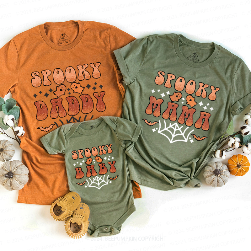 Personalized Retro Halloween Spooky Family Matching Shirts