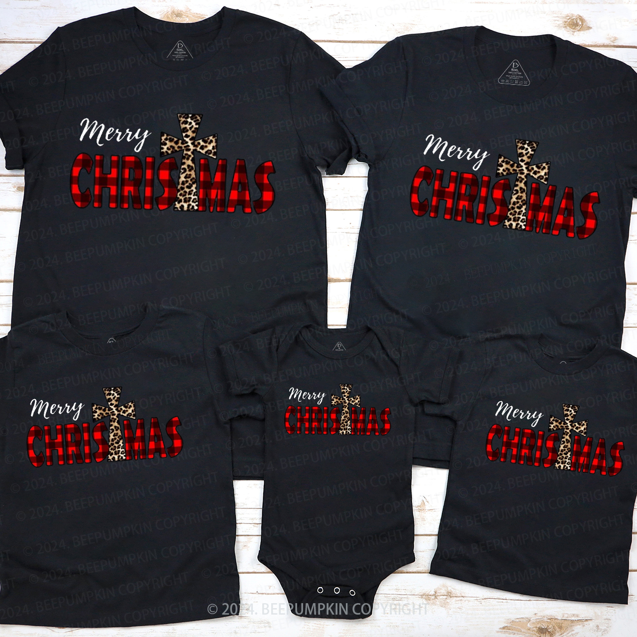 Christmas Buffalo Plaid Merry Christmas Matching T-Shirts