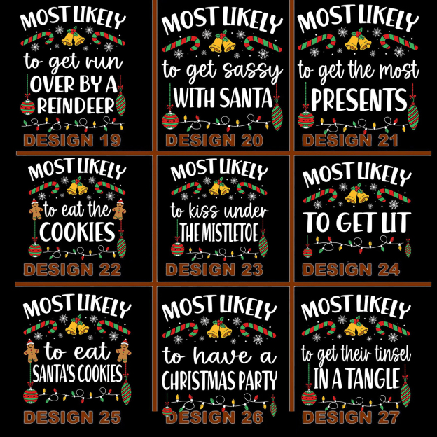46 Quotes Most Likely Christmas Funny Holiday Matching Shirts