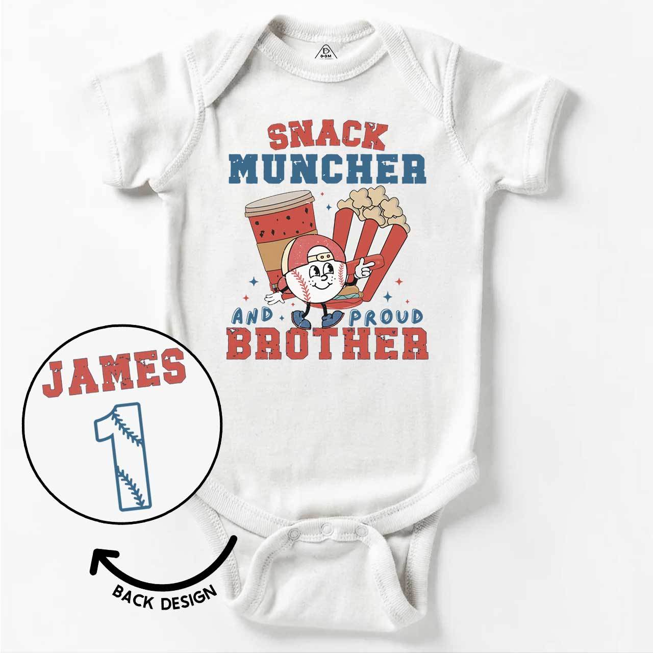 Personalized Snack Muncher Baseball Bodysuit Beepumpkin