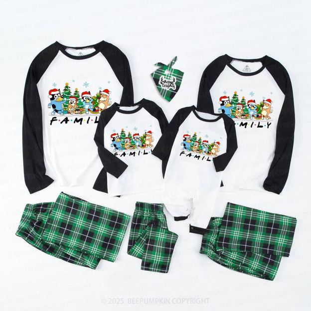 Snowflake Cartoon Dog Christmas Party Family Matching Pajamas