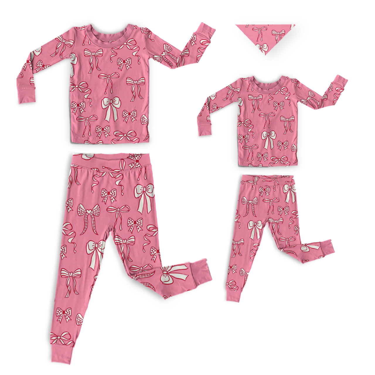 Pink Ribbon Dreams All-Over Print Mom&Me Cuffed Pajama Sets