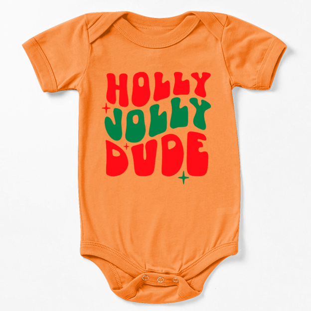 Holly Jolly Dude Christmas Bodysuit For Baby