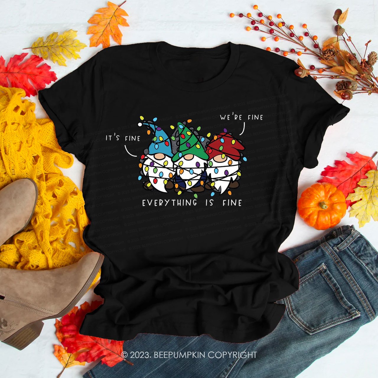 It’s Fine We’re Fine Everything Is Fine Fall Shirts Beepumpkin