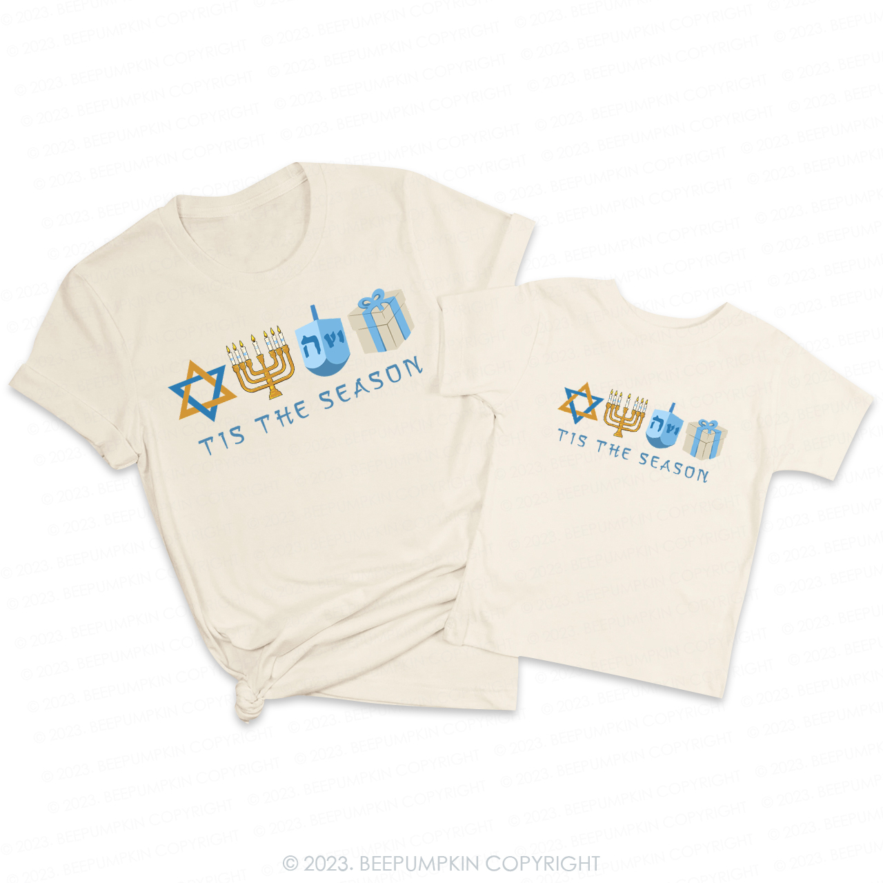 Tis The Season Lit Candle For Hanukkah Family T-Shirts Beepumpkin