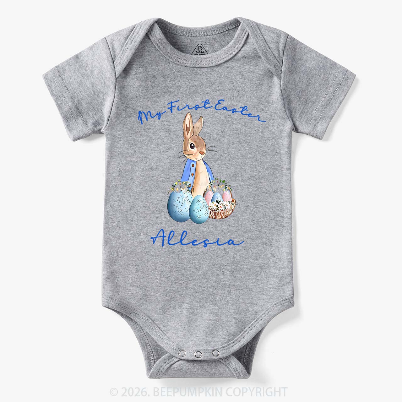 Personalized Hop Into My First Easter Baby Bodysuit