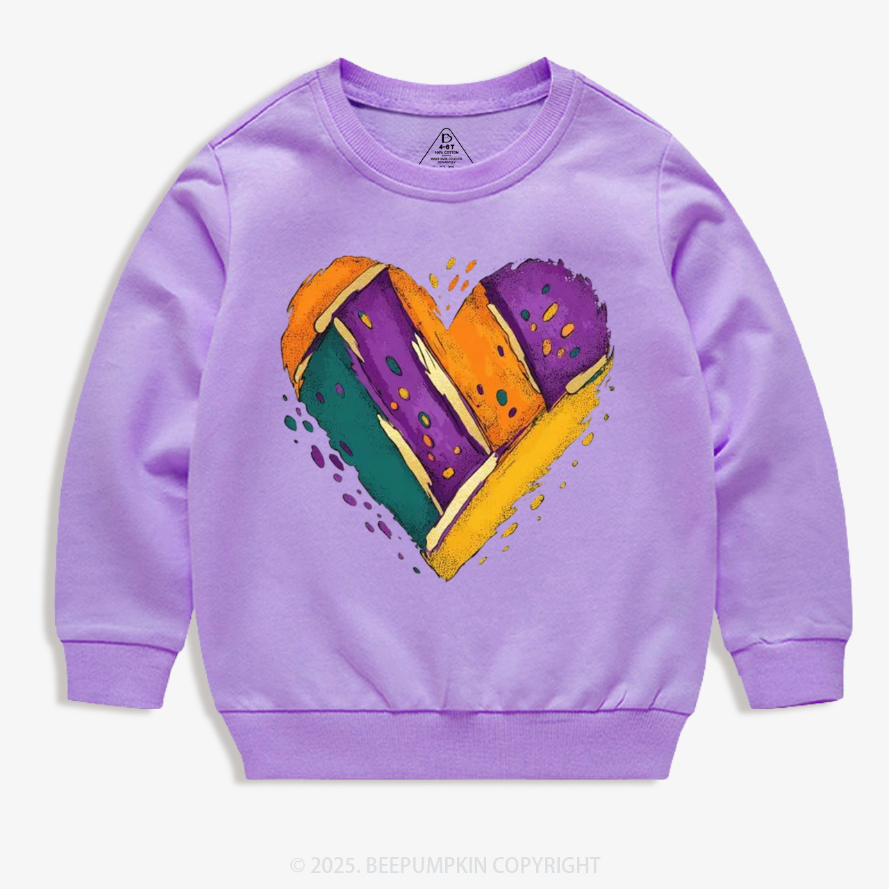 Mardi Gras Heart Kid's Sweatshirt