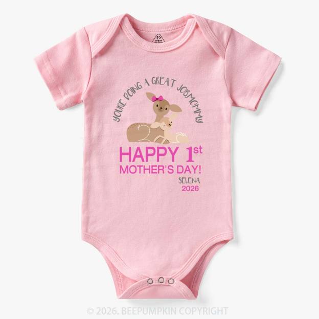 Happy 1st Mother's Day Deer Bodysuit For Baby