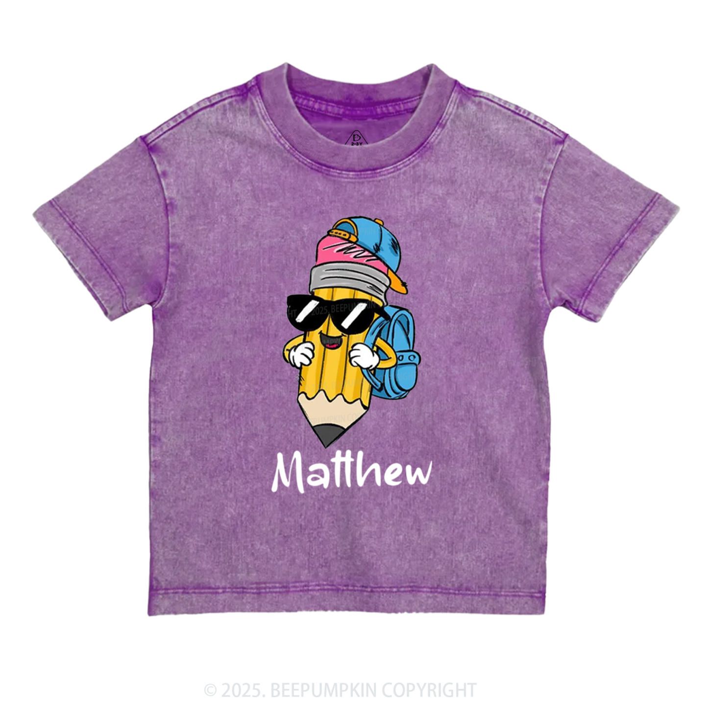 Personalized Boy Girl Pencil Toddler&Kids Washed Tees