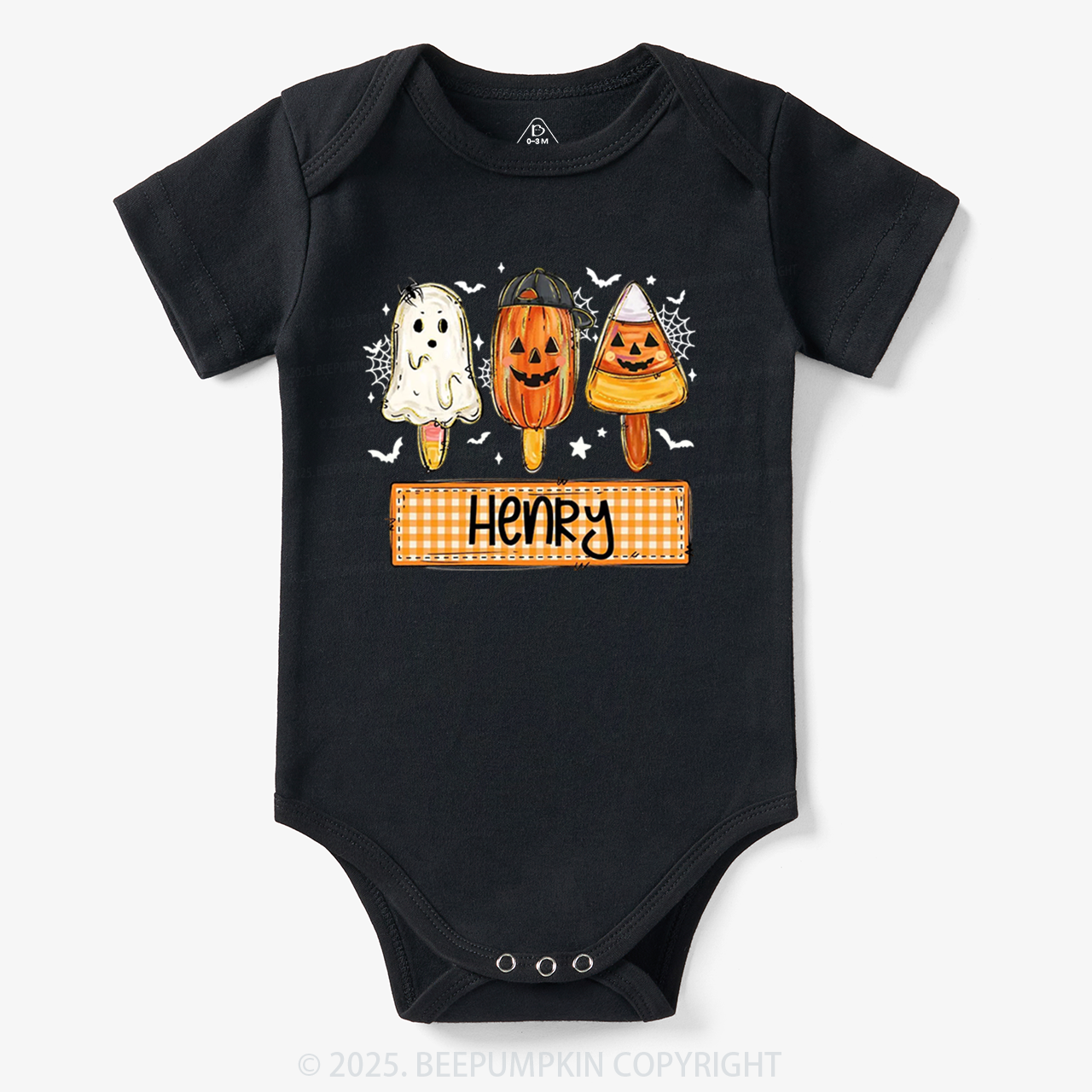 Personalized Boy Girl Halloween Bodysuit Beepumpkin