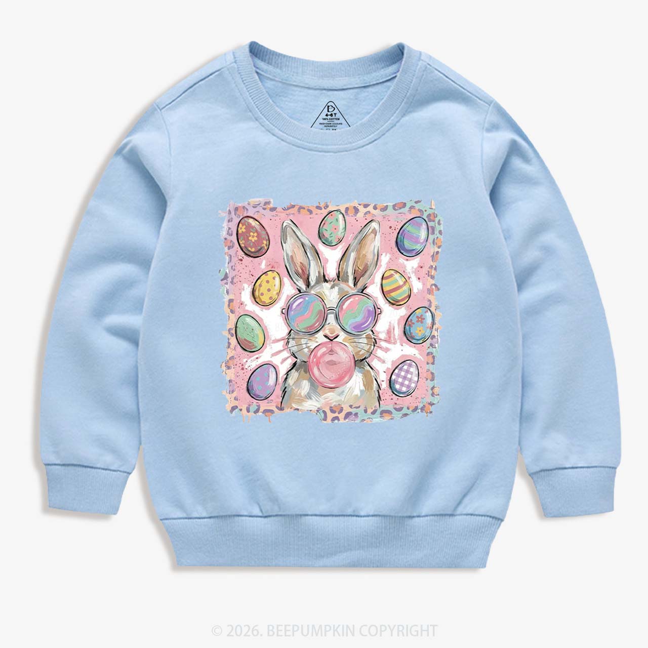 Retro Bubblegum Bunny Colorful Easter Eggs Kid's Sweatshirt