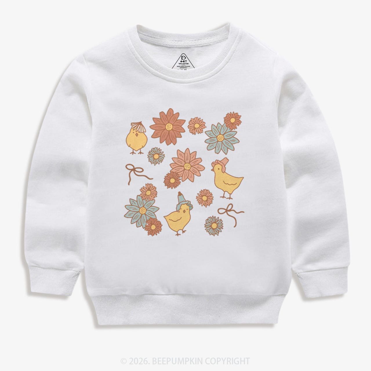 Farm Flower Chicks Kid's Sweatshirt