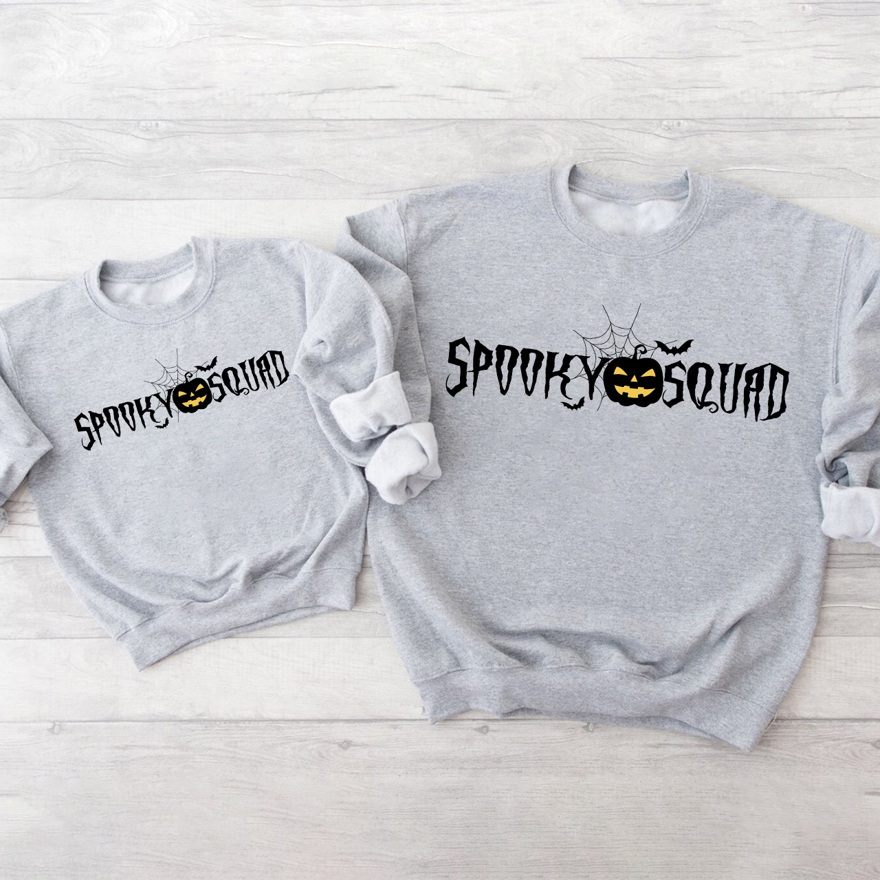 Halloween Pumpkin Spooky Squad Family Matching Sweatshirt