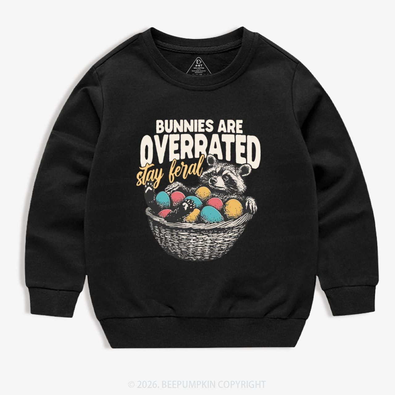 Bunnies Are Overrated Stay Feral Kid's Sweatshirt