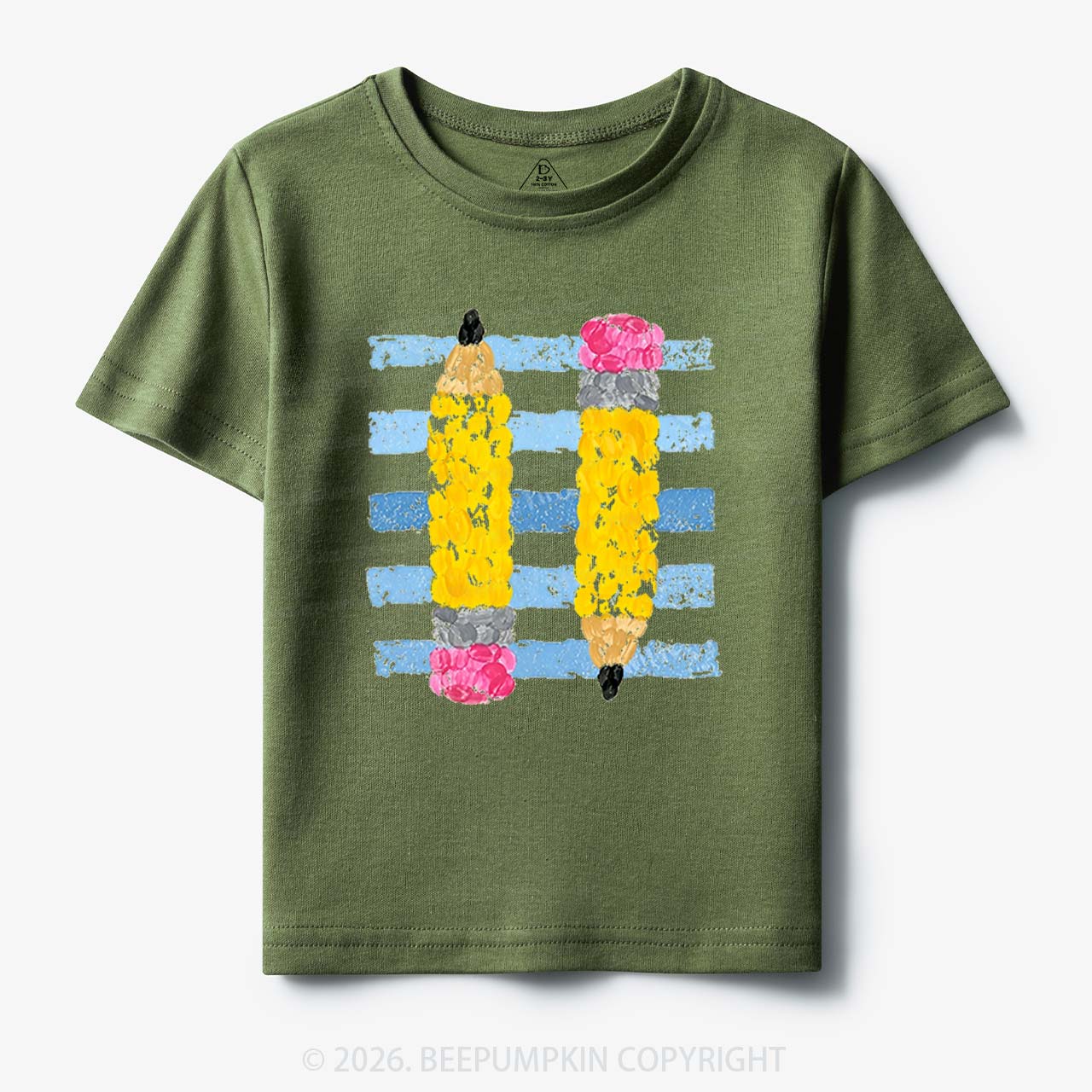 Coastal Pencil Stripes Back To School Toddler&Kids Shirts