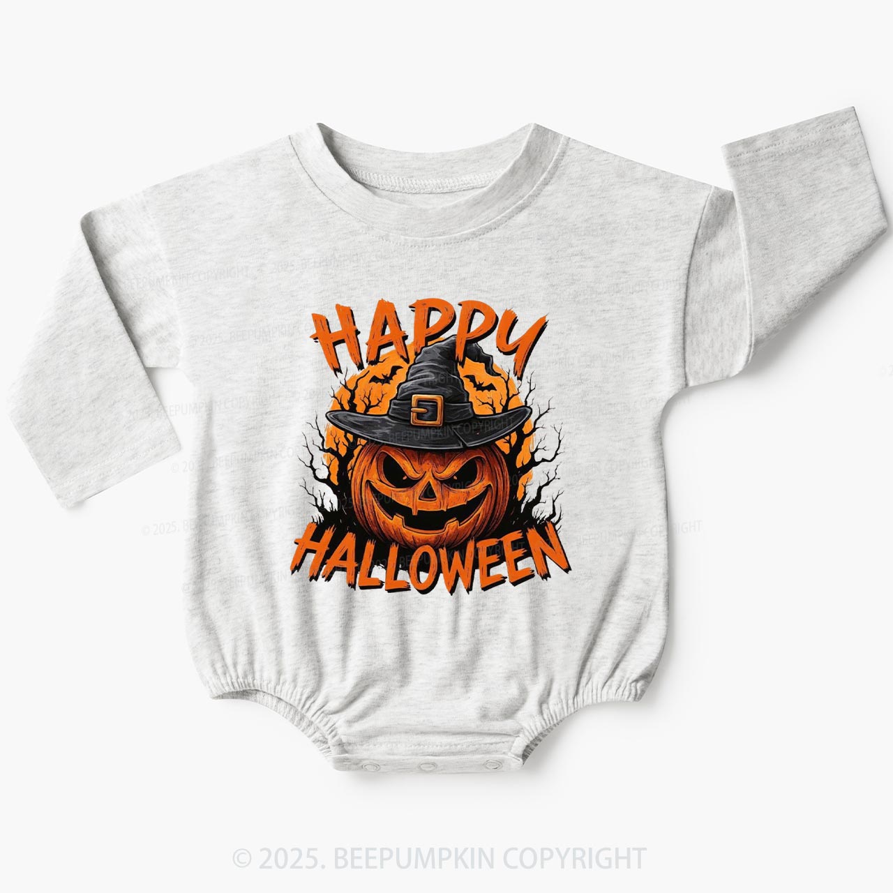 Happy Halloween Baby Bubble Romper Beepumpkin