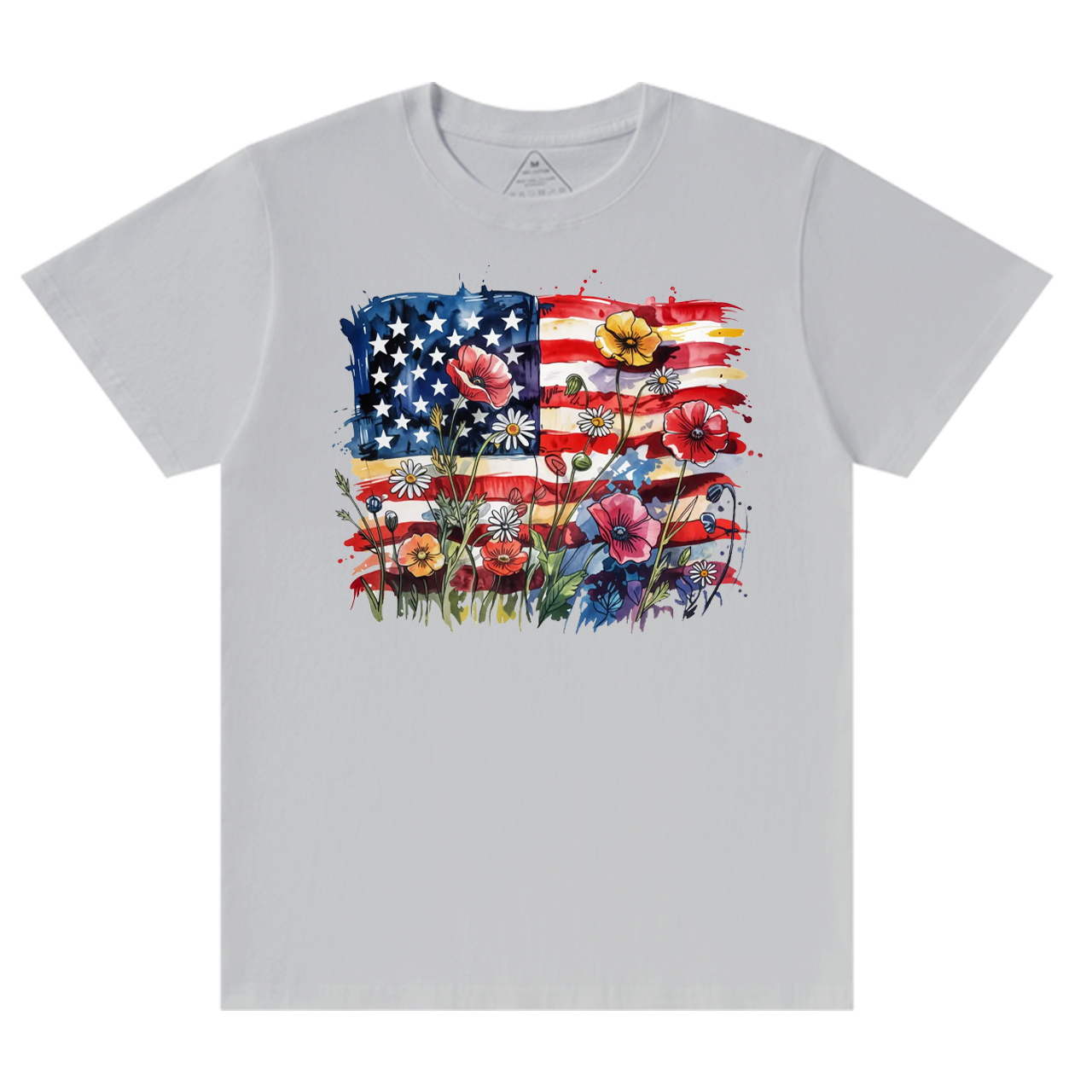 American Flag Floral Mama T-Shirts