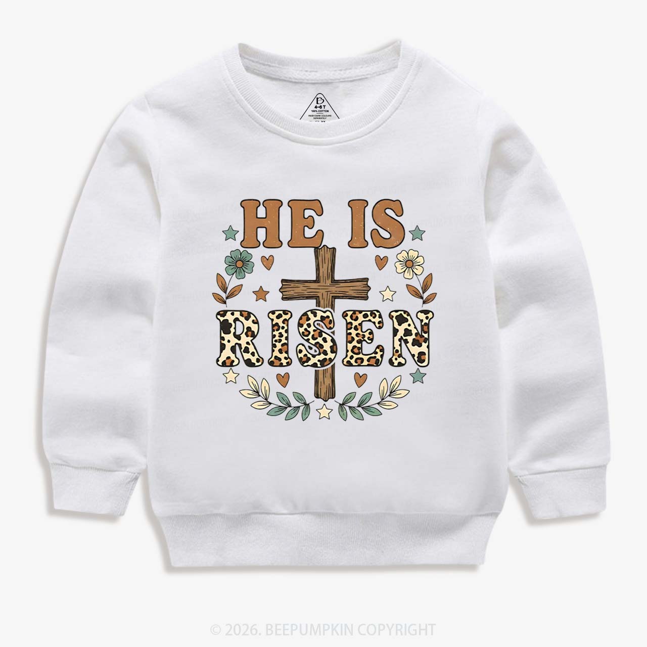 Wild Faith Leopard Cross Kid's Sweatshirt