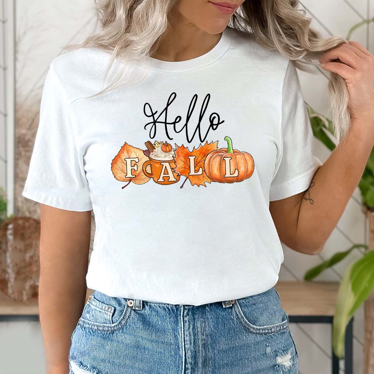 Hello Fall Pumpkin Shirts For Her