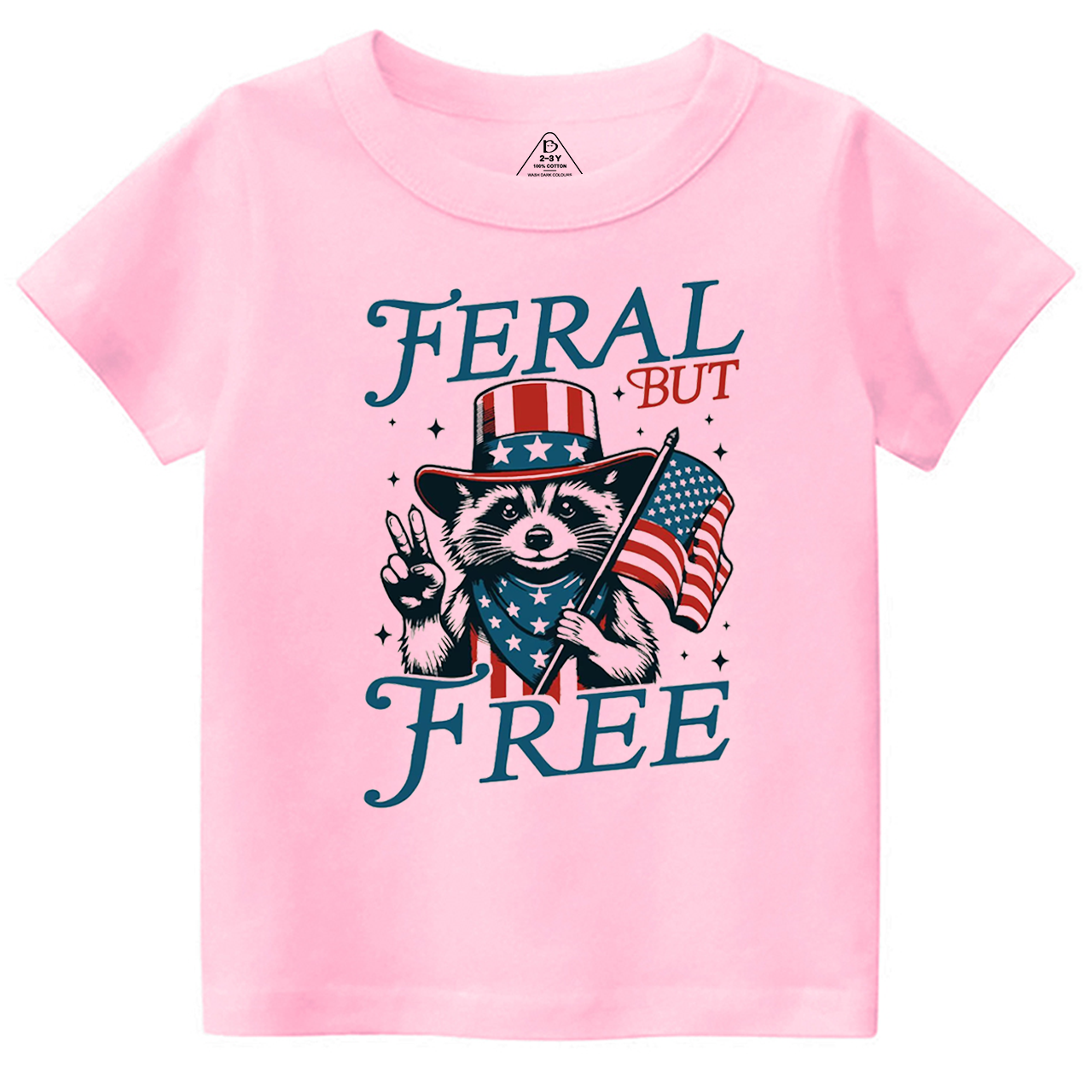 Feral But Free Fourth Of July Toddler&Kid's Tees Beepumpkin 
