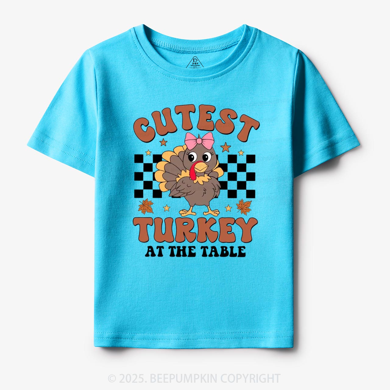 Coolest Turkey At The Table Thanksgiving Toddler&Kid's Tees Beepumpkin