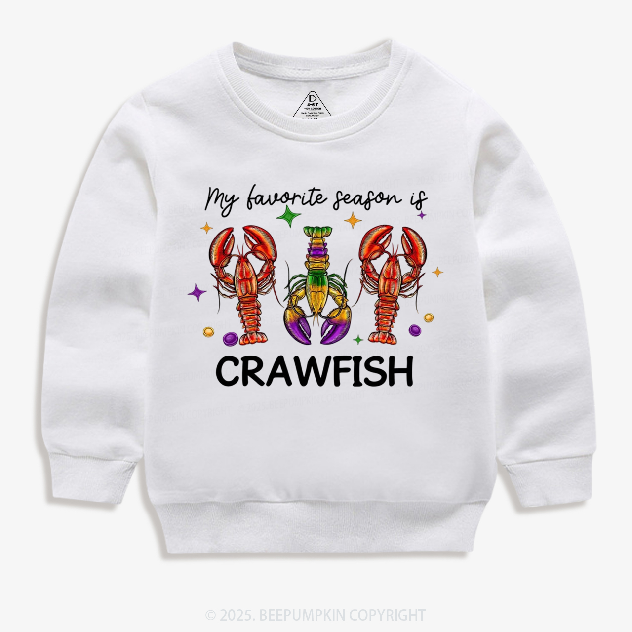 Mardi Gras Crawfish Kid's Sweatshirt