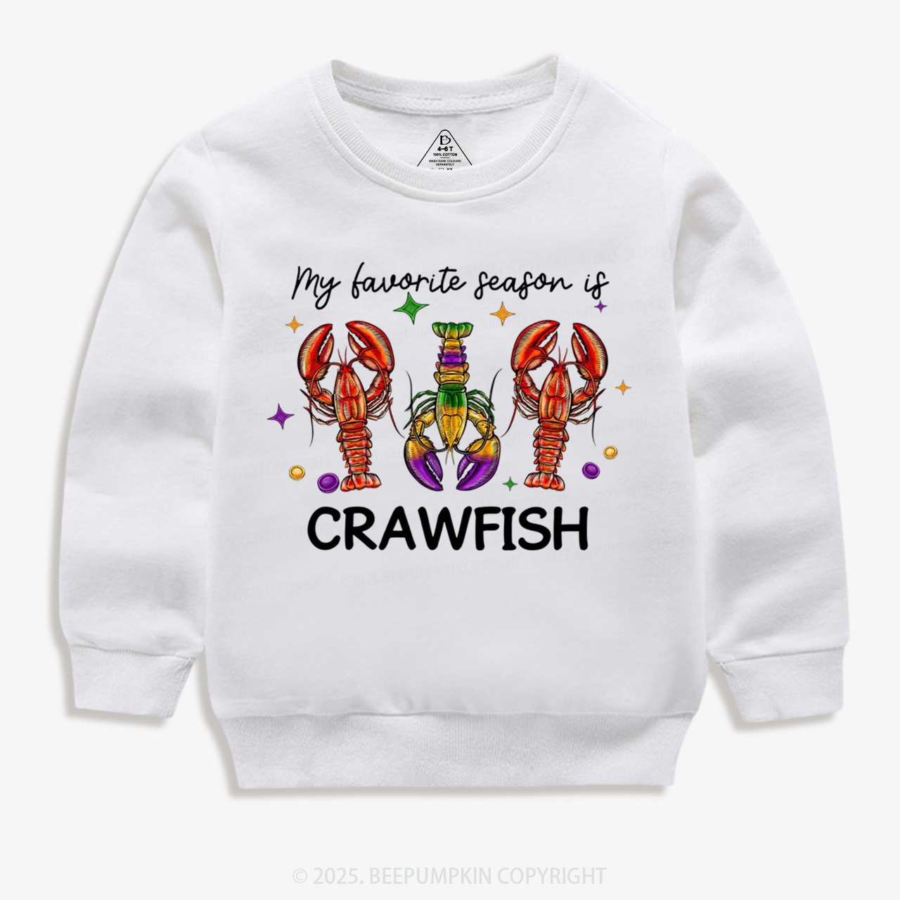 Mardi Gras Crawfish Kid's Sweatshirt