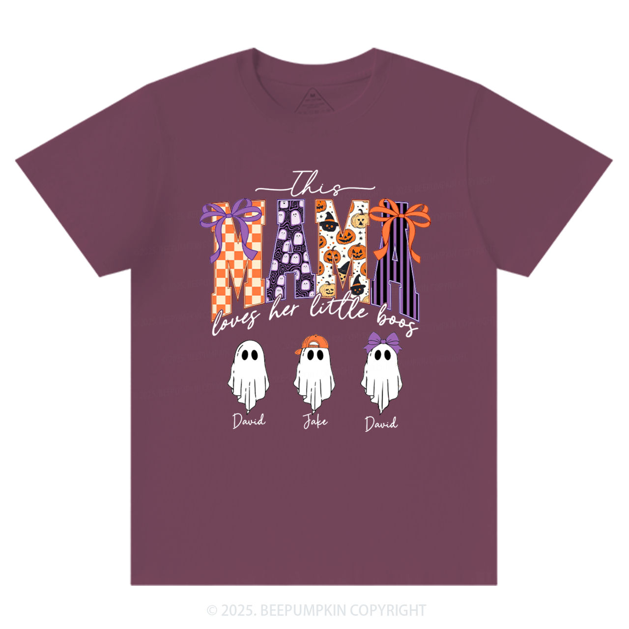 Personalized Halloween Mama Ghost T-Shirts Beepumpkin