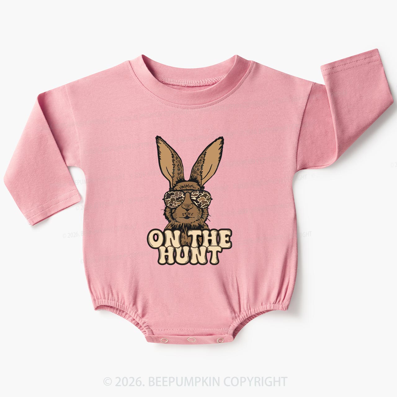 Camo Bunny On The Hunt Baby Bubble Romper