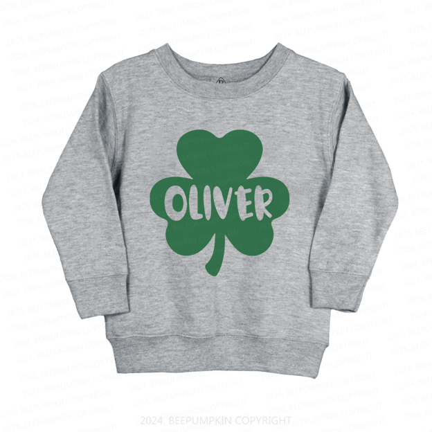 Personalized Shamrock With Name St.Patricks Day Kids Sweatshirt