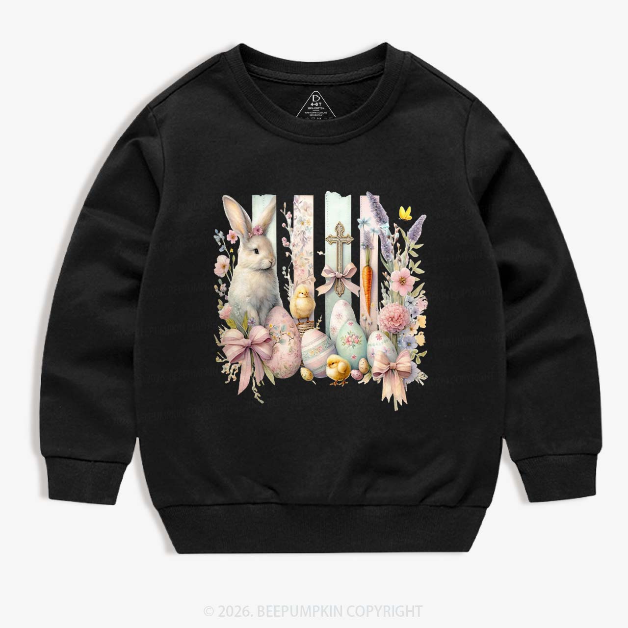 Springtime Faith Bunny Kid's Sweatshirt