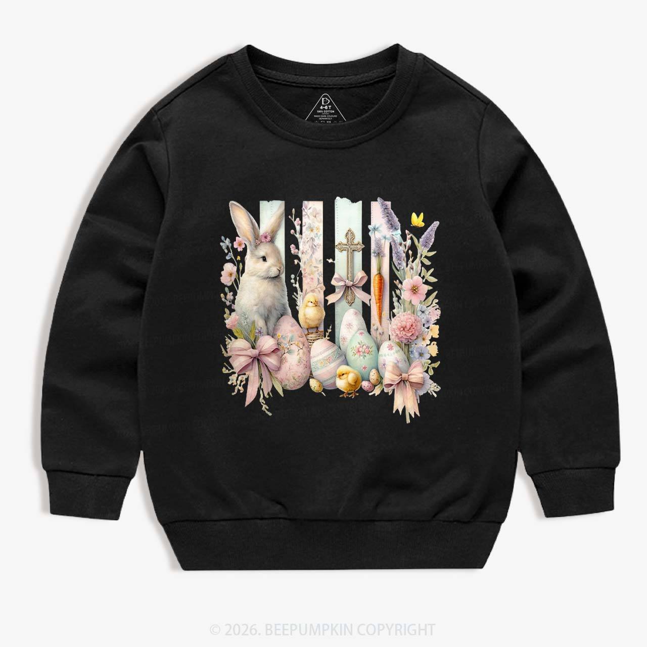 Springtime Faith Bunny Kid's Sweatshirt