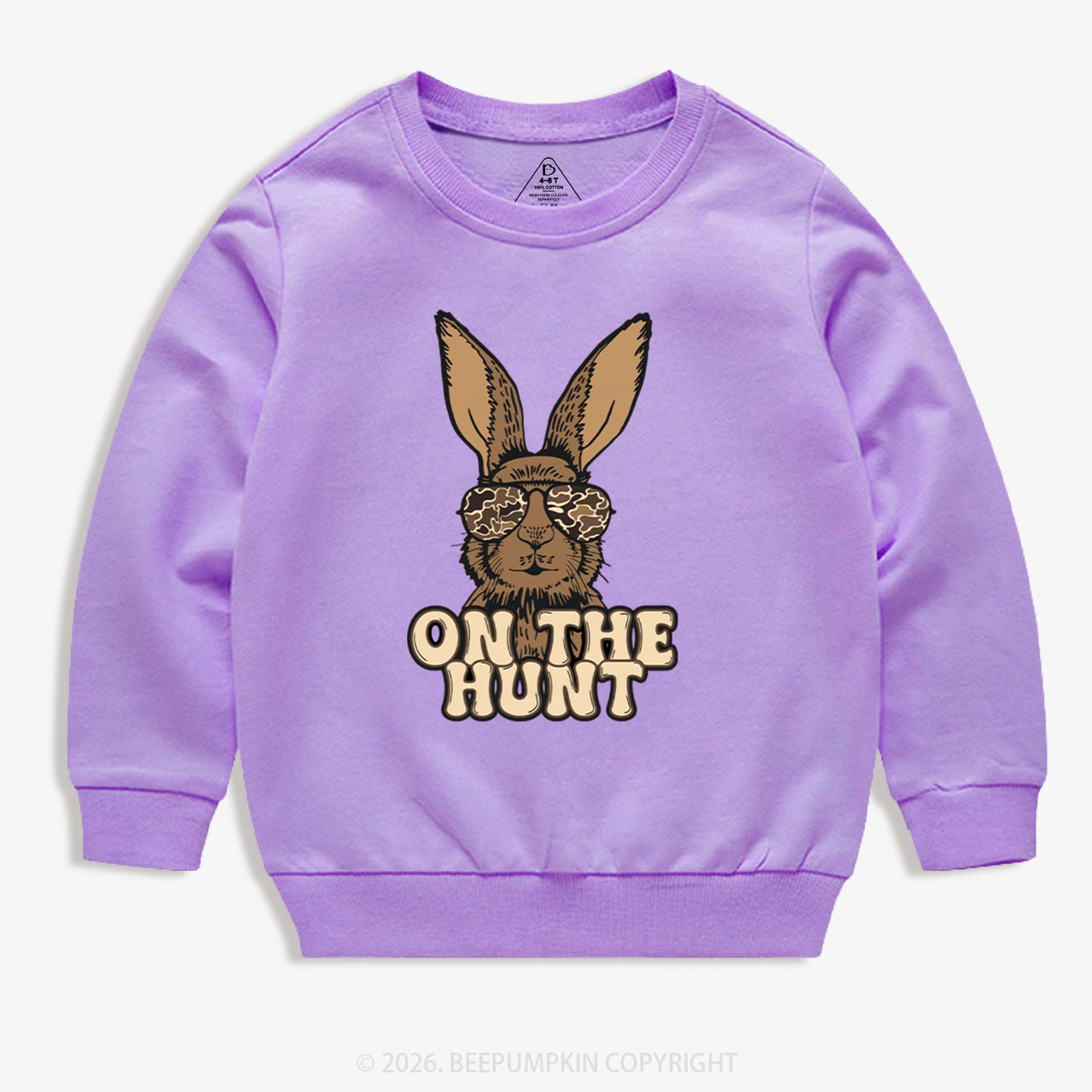 Camo Bunny On The Hunt Kid's Sweatshirt