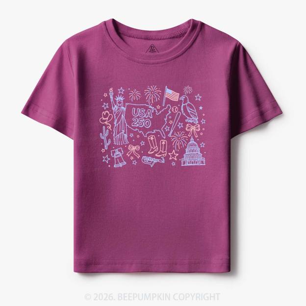 Retro Celebrate 250th Anniversary Toddler&Kid's Tees