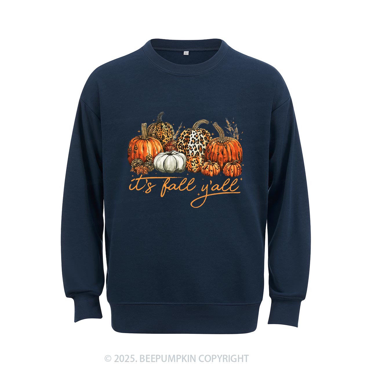 It's Fall Y'all Leopard Pumpkin Sweatshirt Beepumpkin